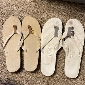 Rainbow flip flops